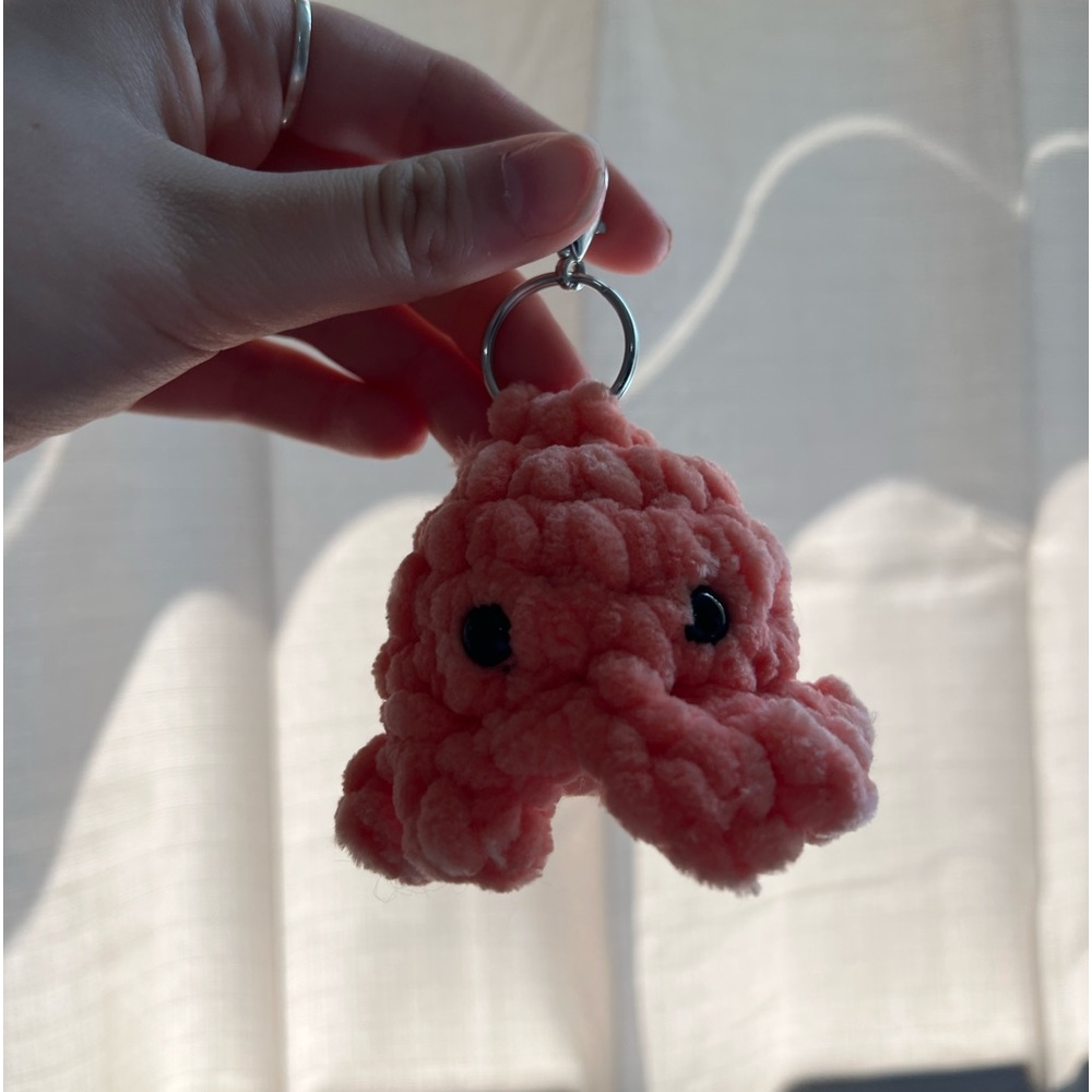 Orange octopus keychain